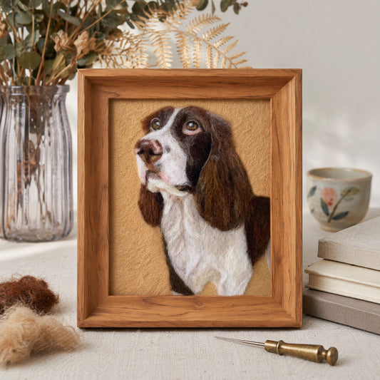 Custom Framed Pet Portrait Needle Felted
