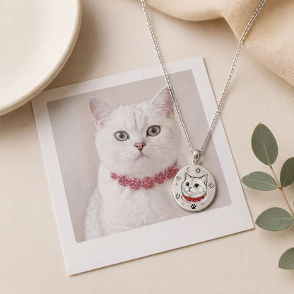 Wollymemory Custom Pet Silver Nnecklace
