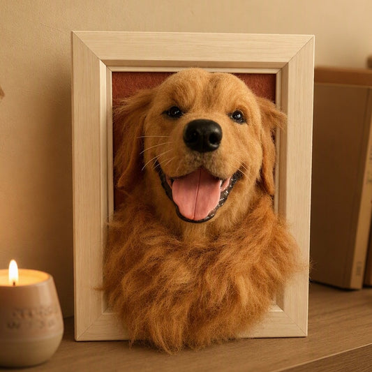 Framed Pet Portrait Needle Felted