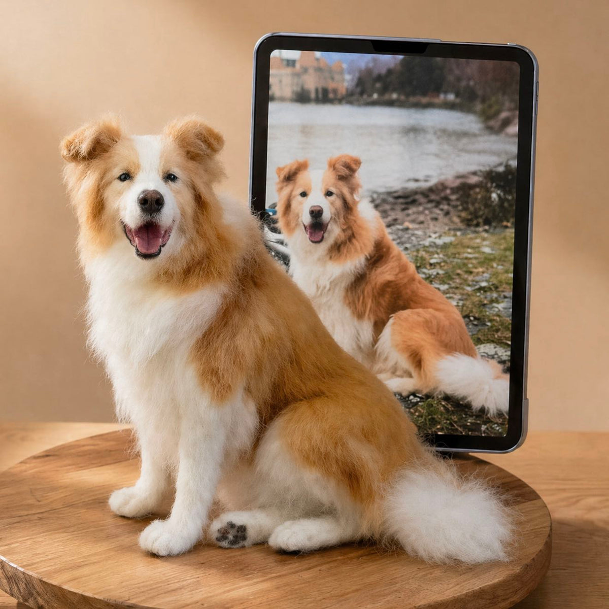 Custom Needle Felted Dog Replica