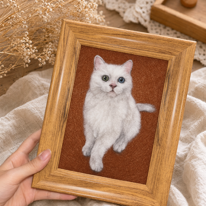 Custom 3D Framed Pet Portrait Needle Felted Dog