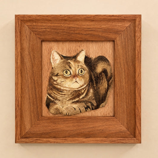 Handmade Custom Pet Relief Wood Carving Portrait