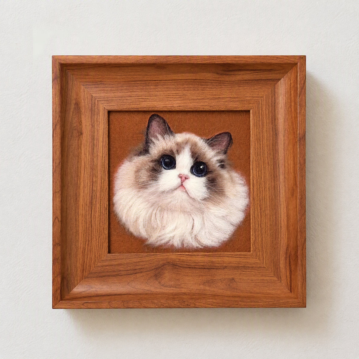 Custom 3D Framed Pet Portrait Needle Felted Dog